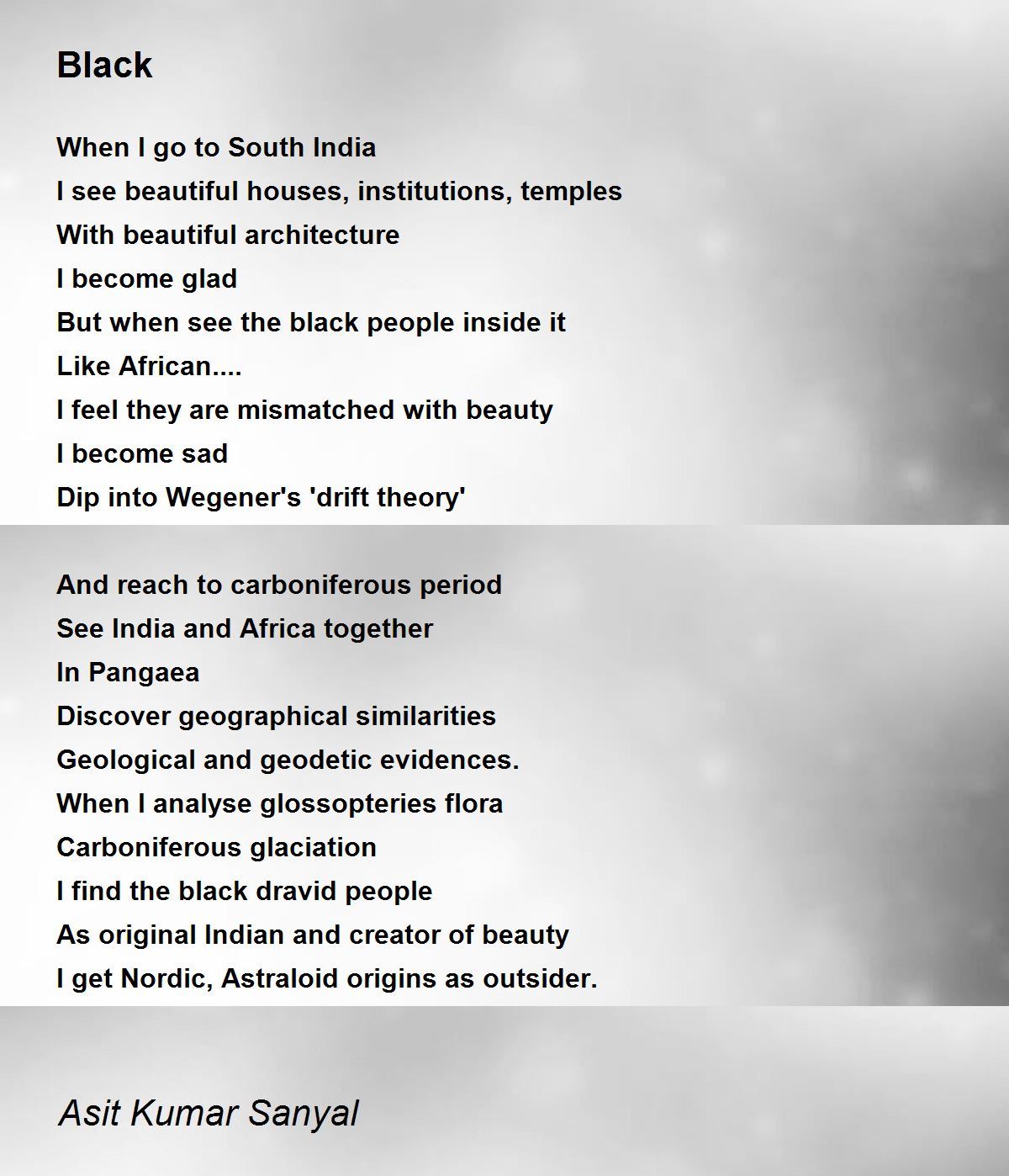 Black Poem by Asit Kumar Sanyal Poem Hunter