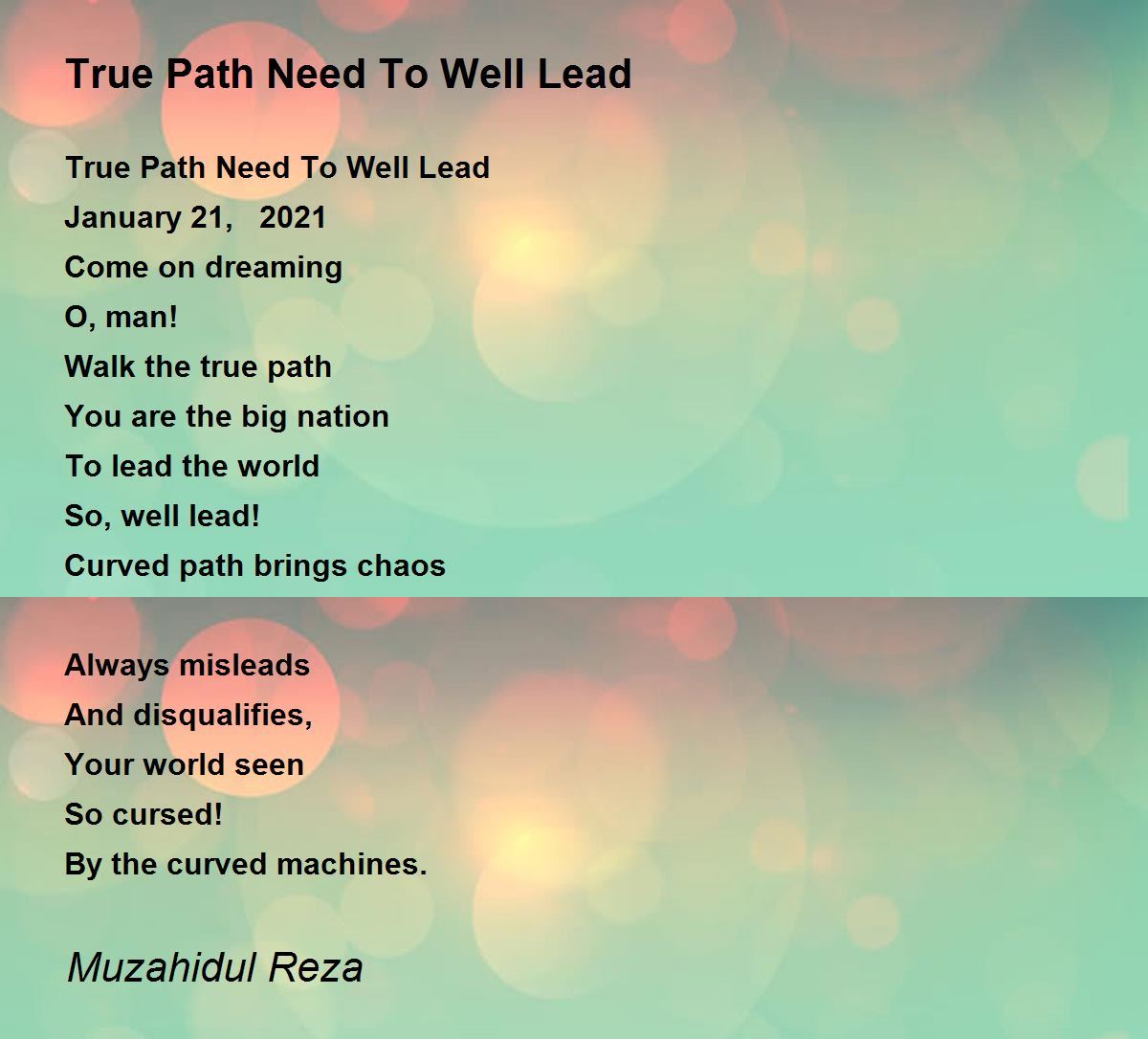 True Path Need To Well Lead True Path Need To Well Lead Poem by
