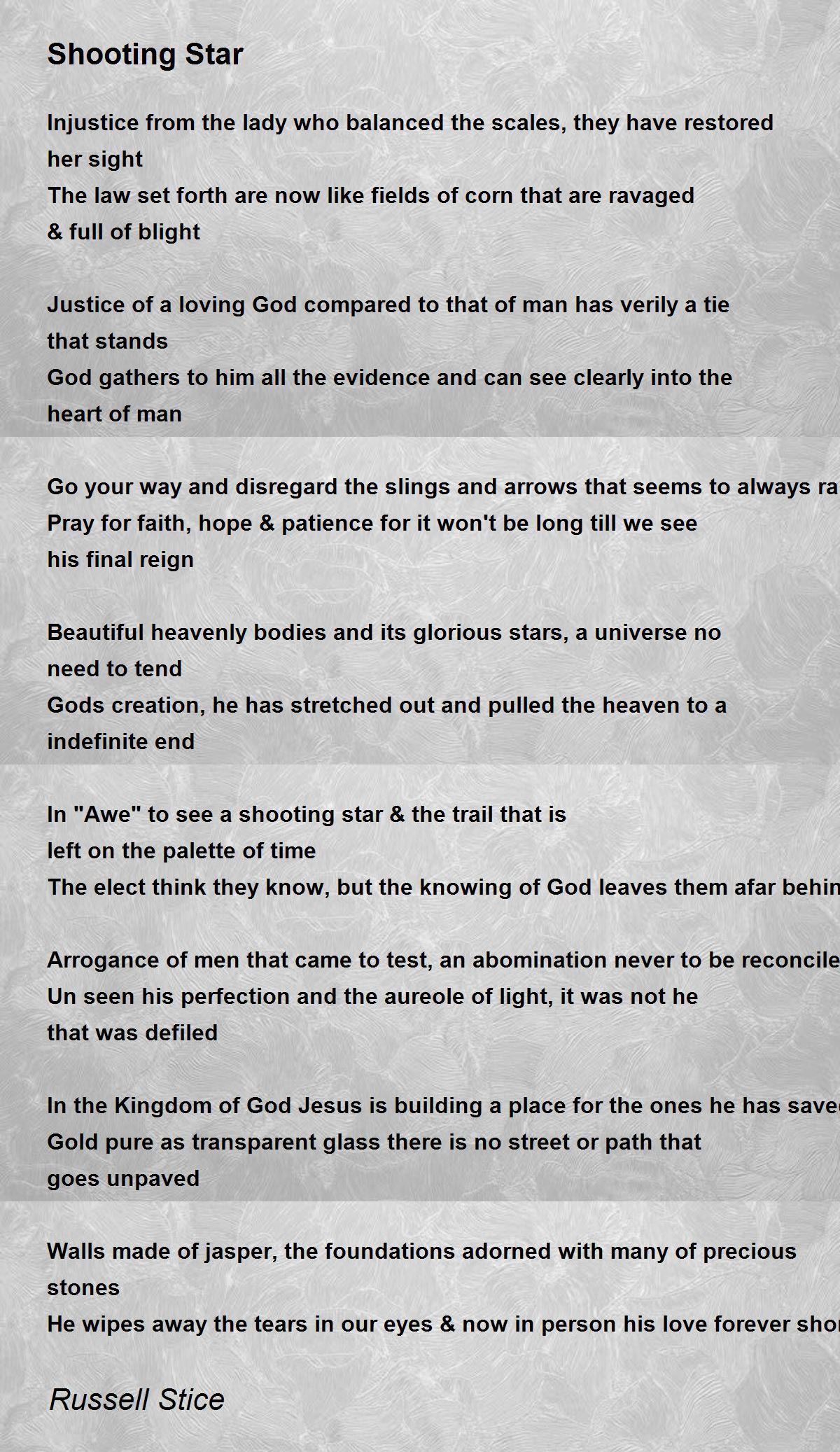 Shooting Star Shooting Star Poem by Russell Stice