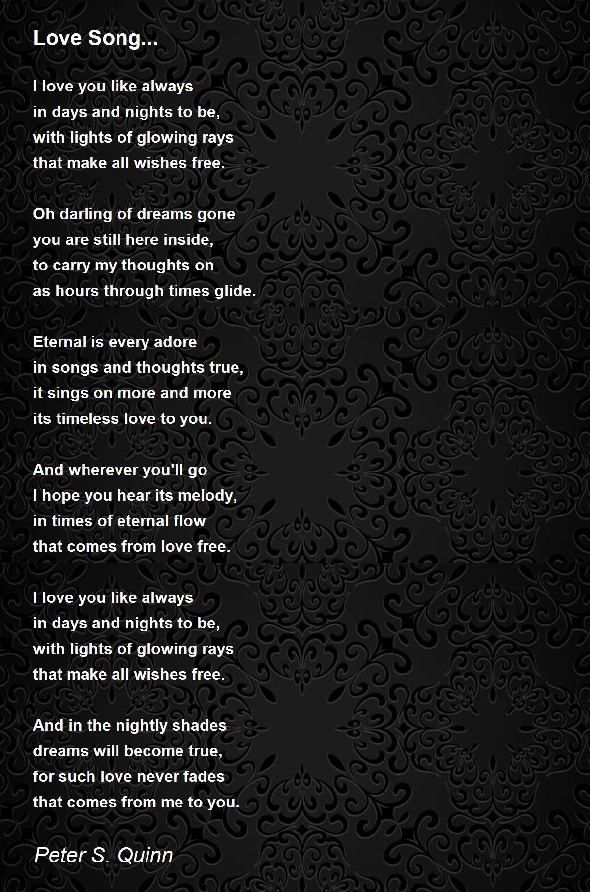 Love Song... Poem by Peter S. Quinn Poem Hunter