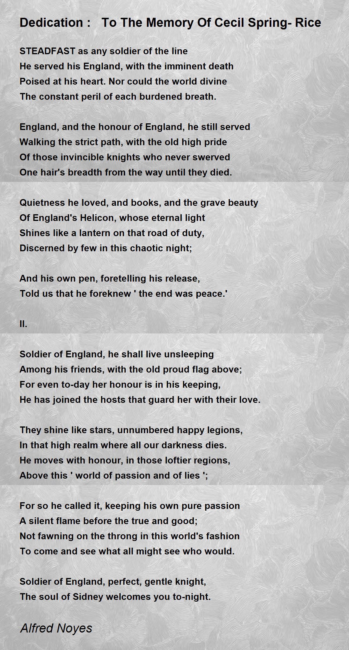 Dedication To The Memory Of Cecil SpringRice Dedication To The