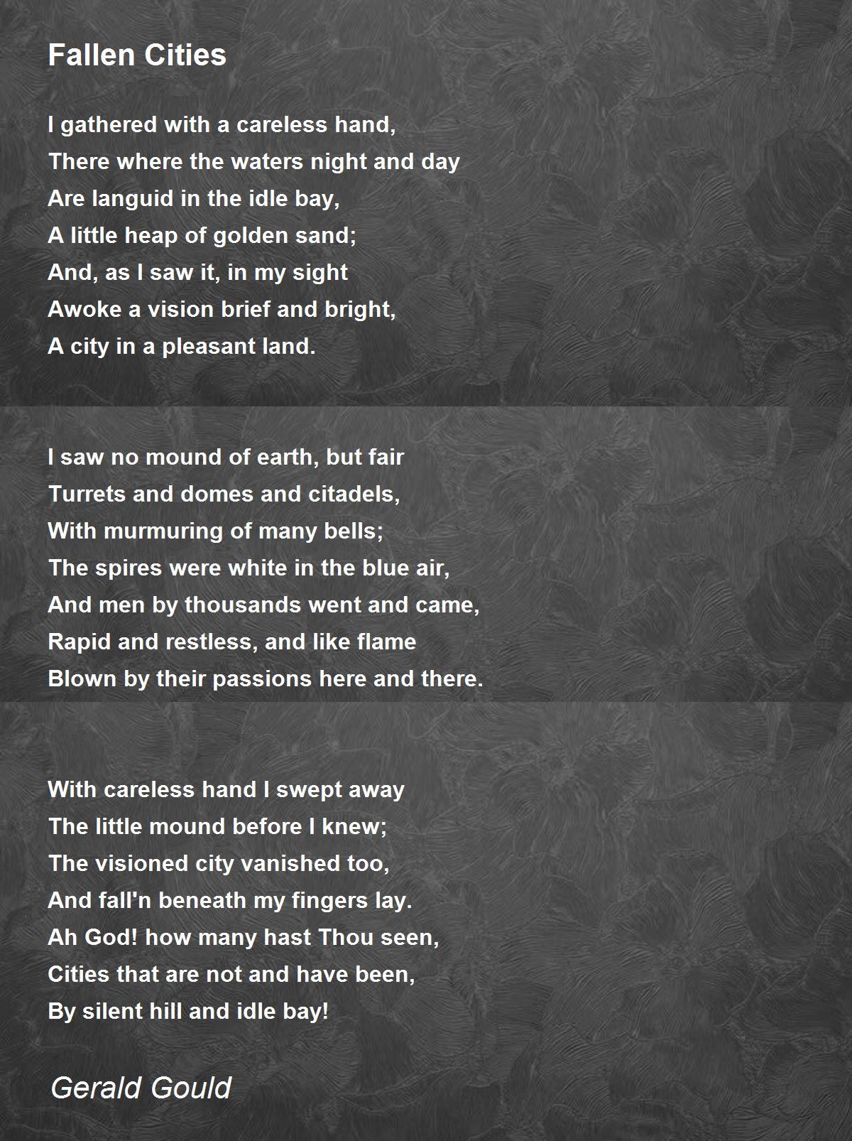 Fallen Cities Poem by Gerald Gould - Poem Hunter