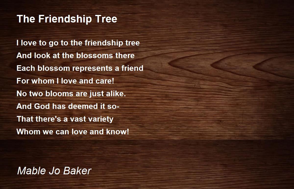 The Friendship Tree The Friendship Tree Poem by Mable Jo Baker