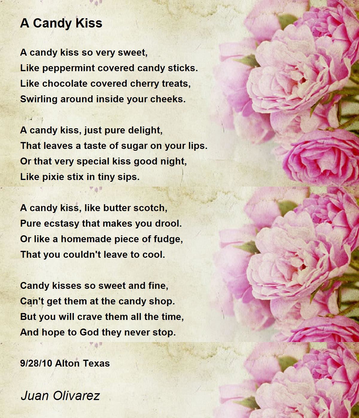 A Candy Kiss A Candy Kiss Poem by Juan Olivarez