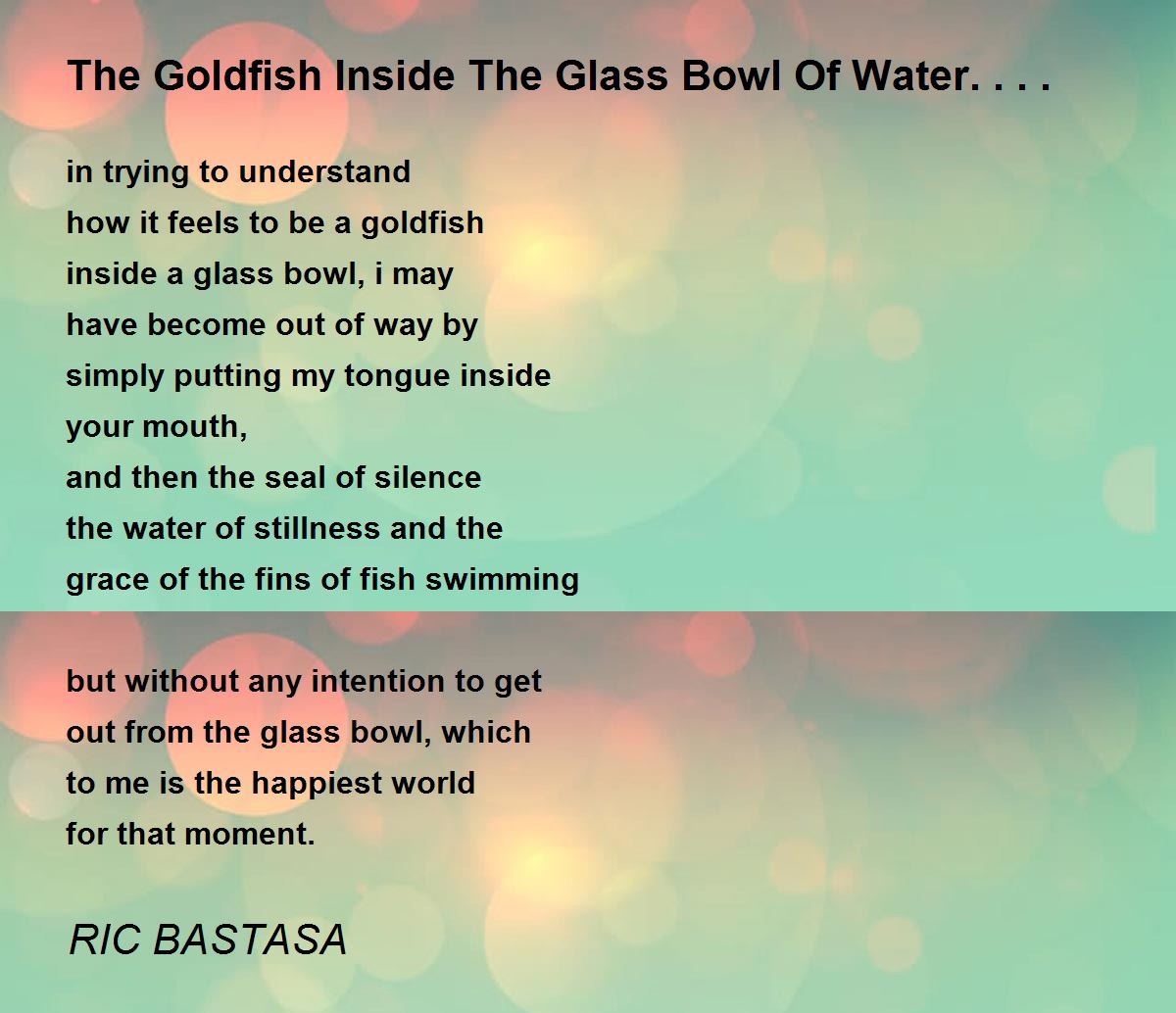 The Goldfish Inside The Glass Bowl Of Water.... The Goldfish Inside