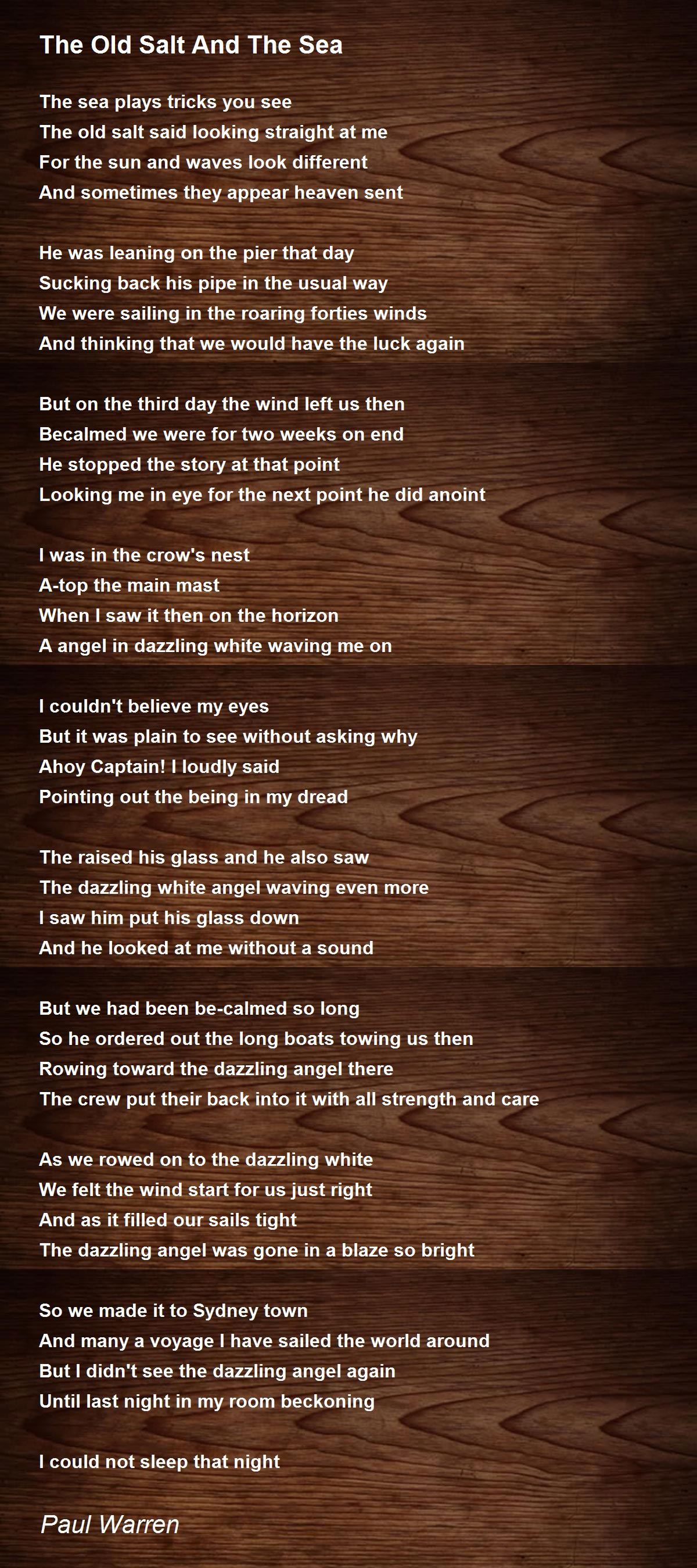 The Old Salt And The Sea The Old Salt And The Sea Poem by Paul Warren