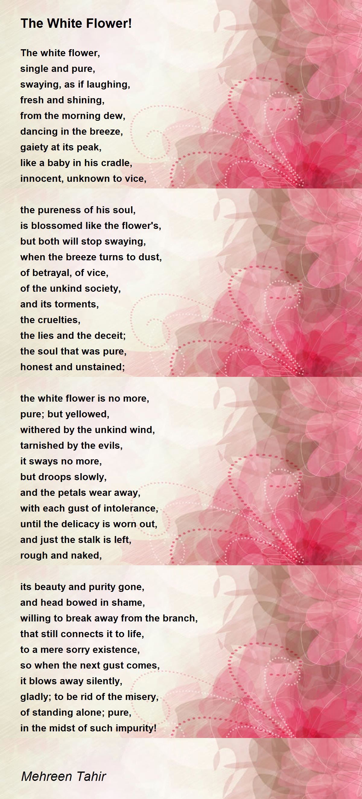 The White Flower! The White Flower! Poem by Mehreen Tahir