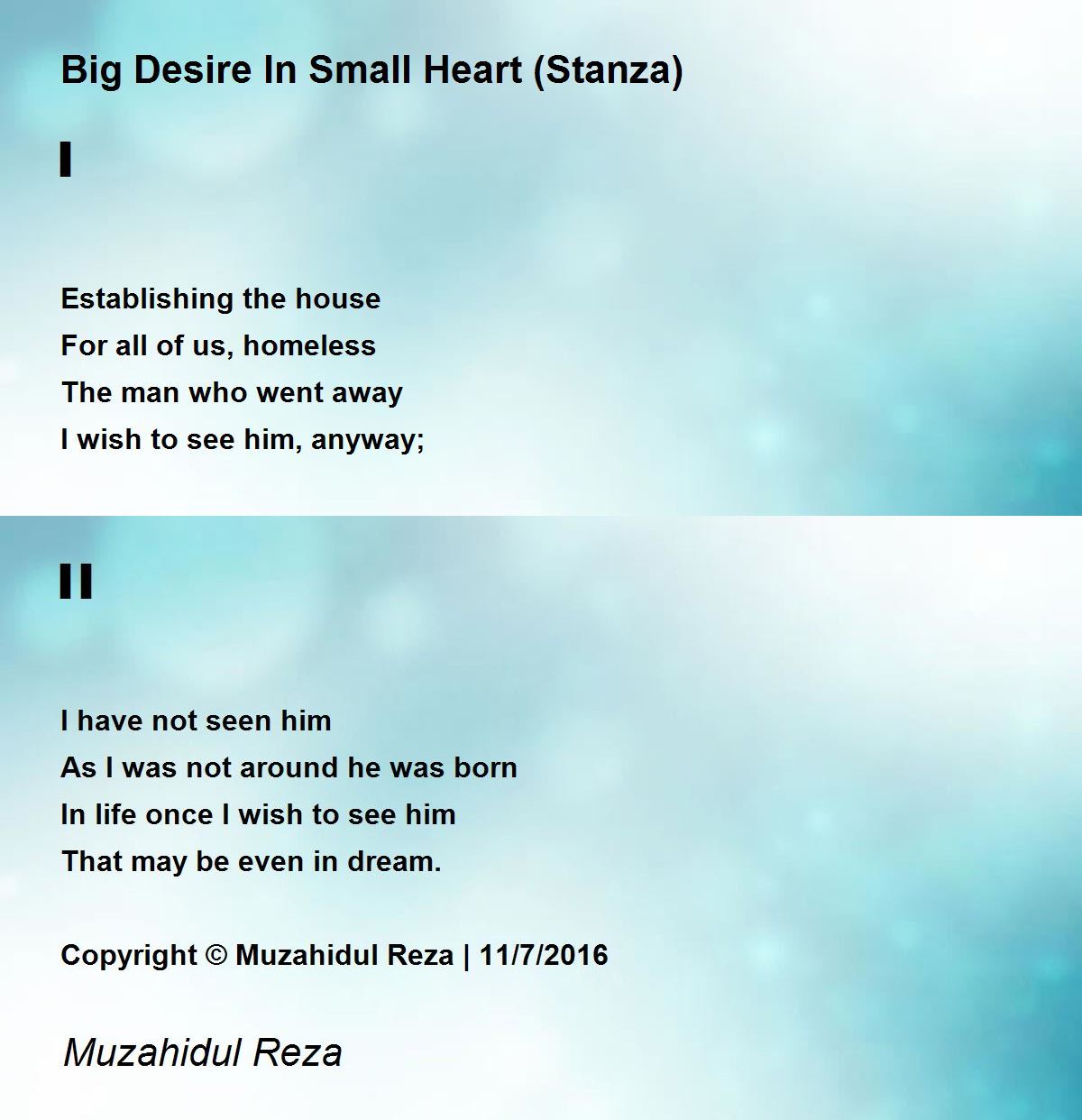 Big Desire In Small Heart (Stanza) Big Desire In Small Heart (Stanza