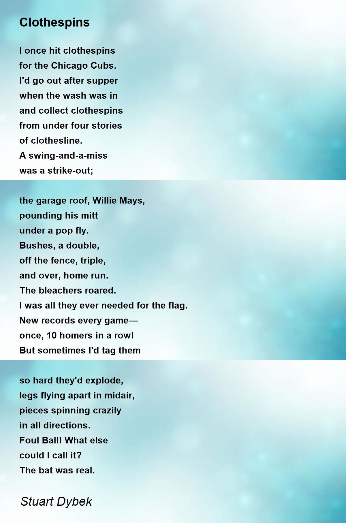 Clothespins Clothespins Poem by Stuart Dybek