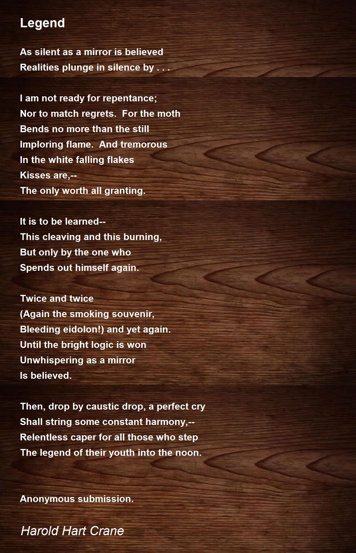 Legend Poem by Harold Hart Crane - Poem Hunter