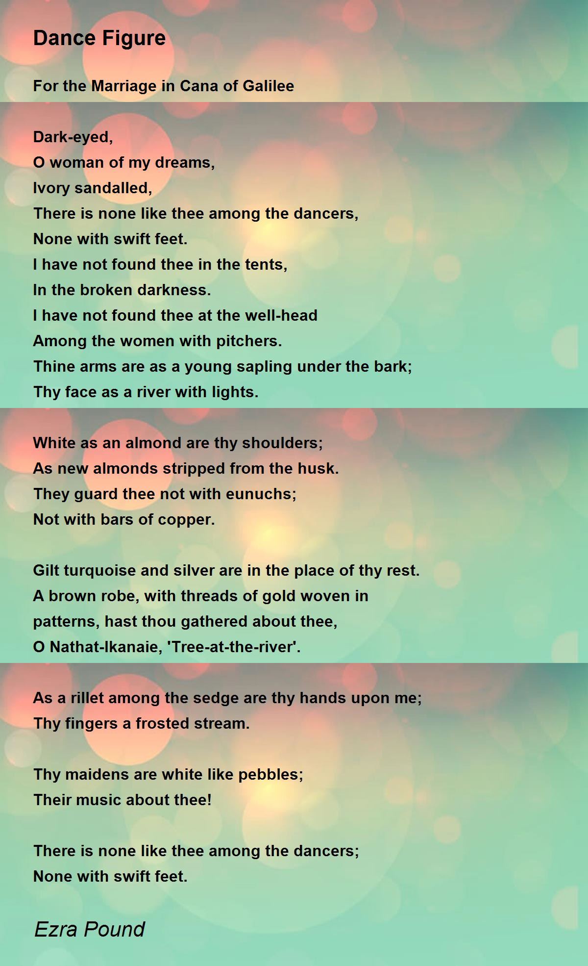 Dance Figure Poem By Ezra Pound Poem Hunter