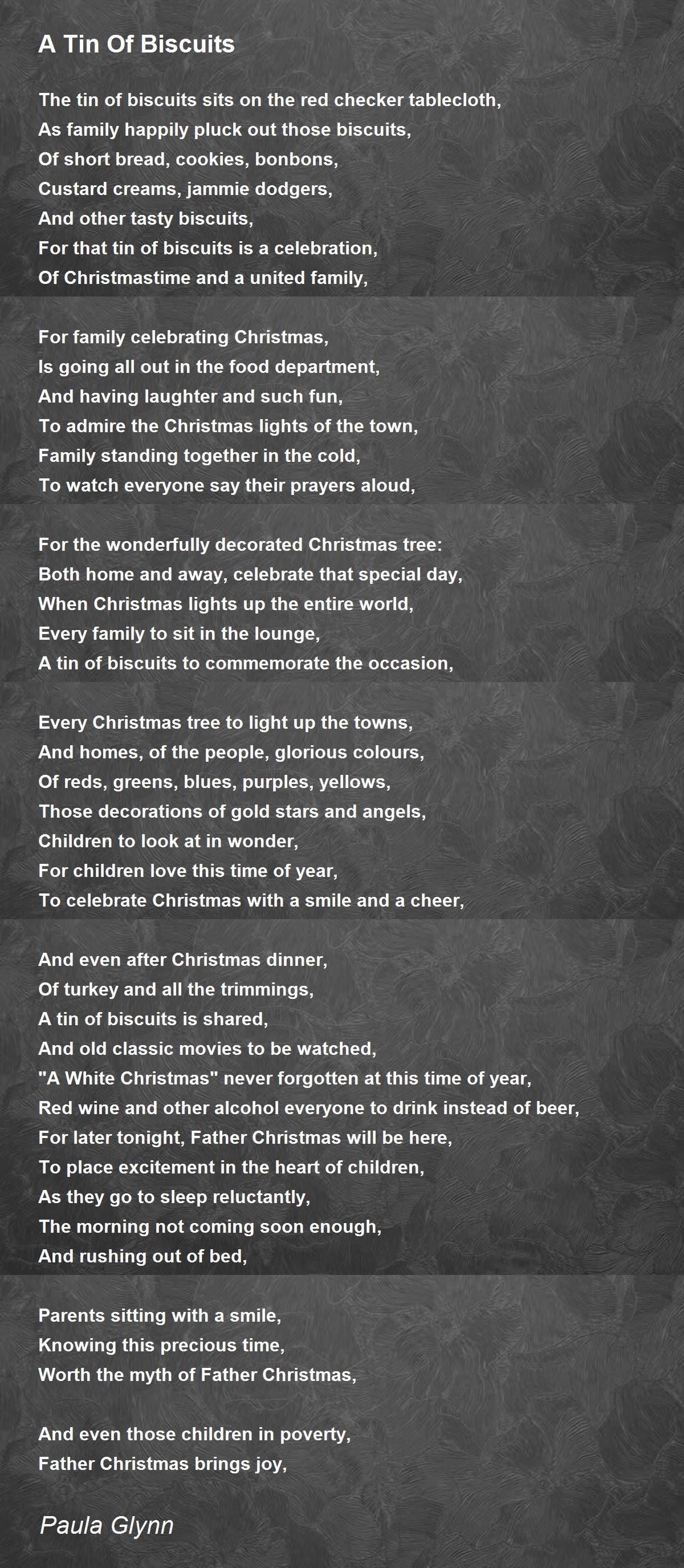 A Tin Of Biscuits A Tin Of Biscuits Poem by Paula Glynn