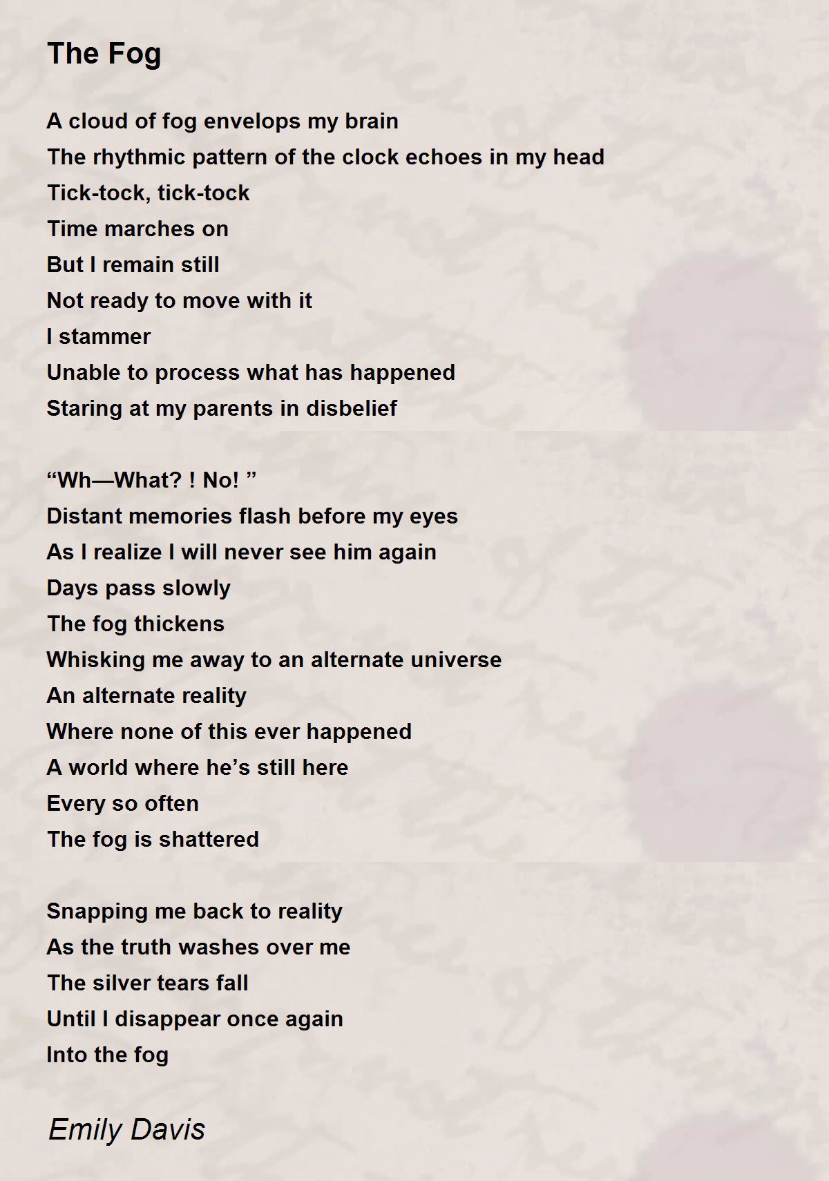 The Fog Poem by Emily Davis Poem Hunter