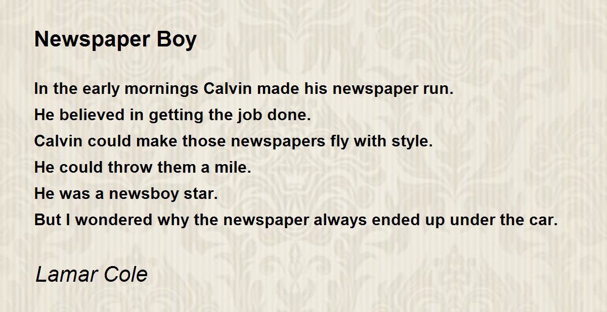 a newspaper boy essay