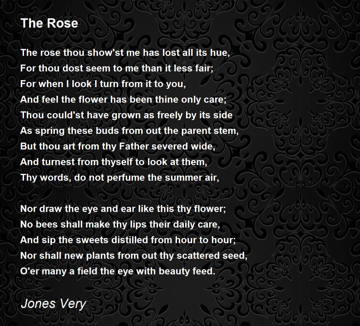 The Rose The Rose Poem by Jones Very