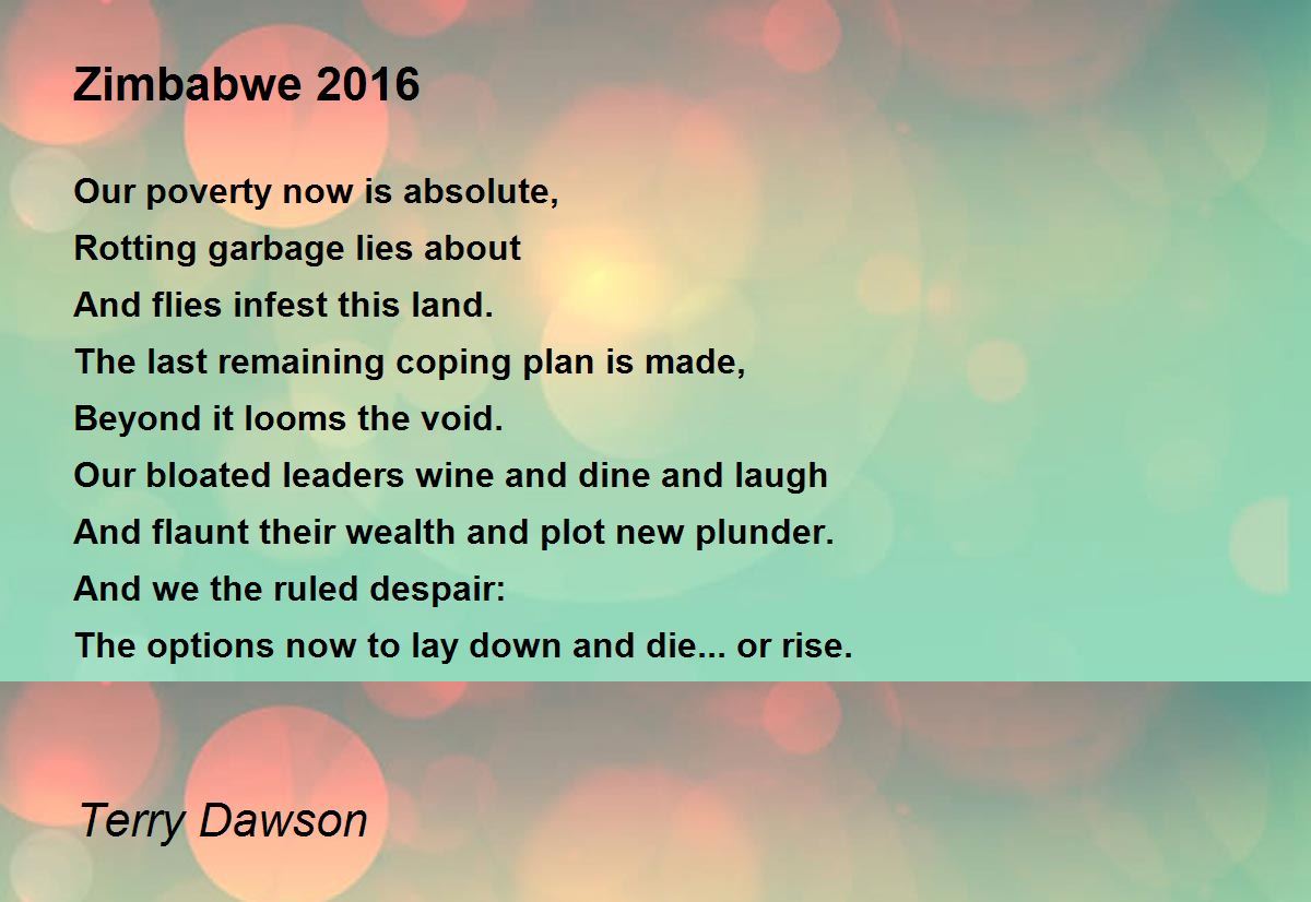 Zimbabwe 2016 Zimbabwe 2016 Poem by Terry Dawson