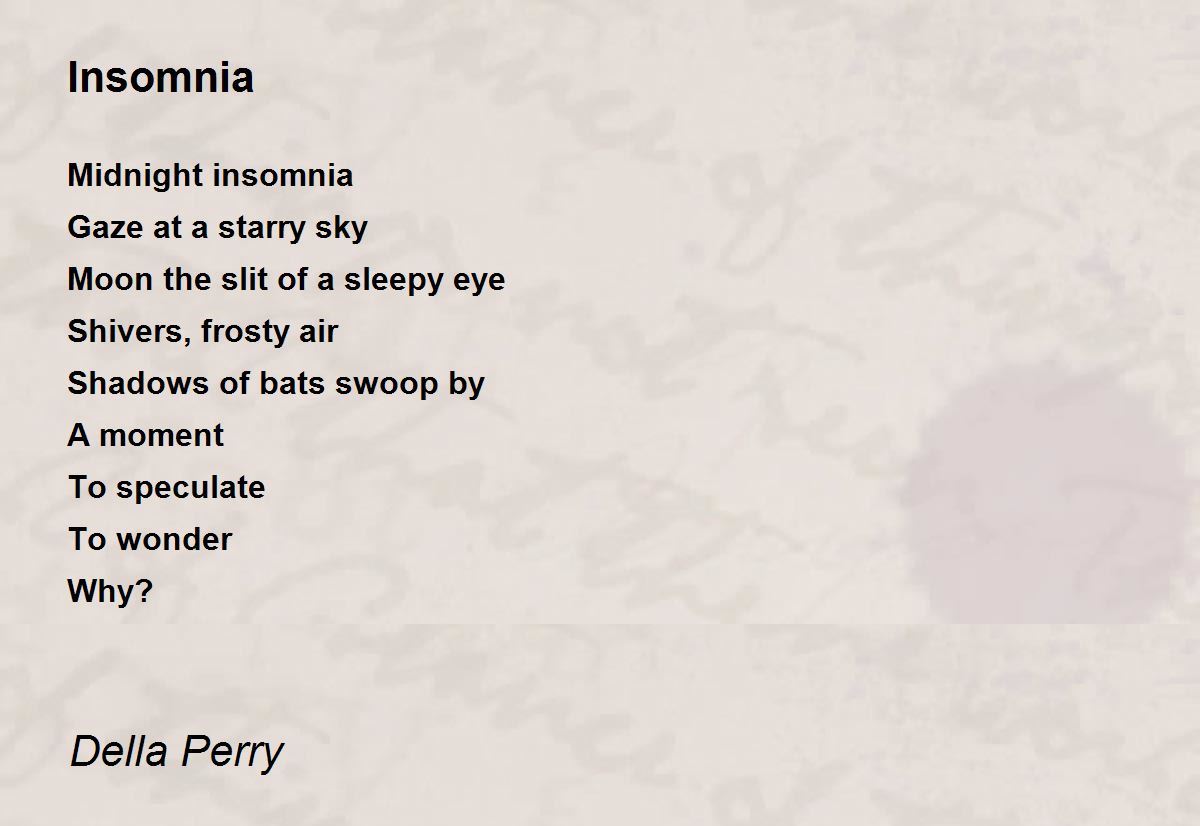 creative writing describe insomnia