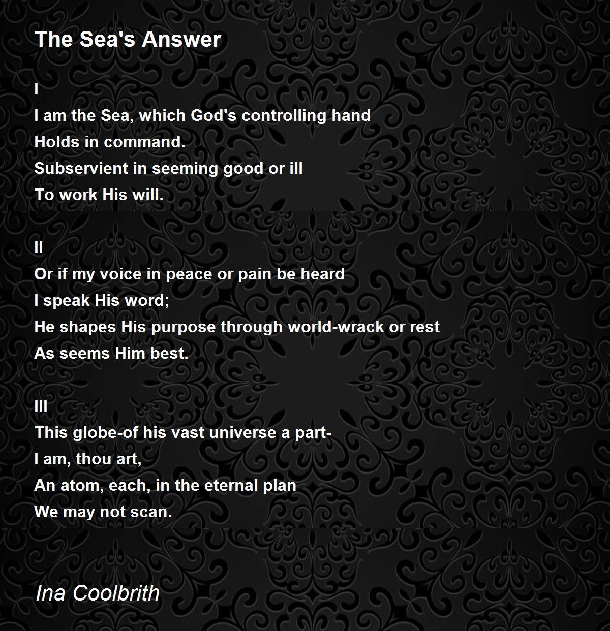 The Sea's Answer The Sea's Answer Poem by Ina Coolbrith