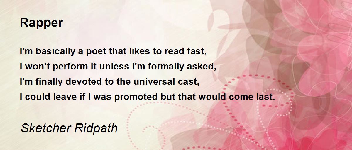 Rapper Rapper Poem by Sketcher Ridpath