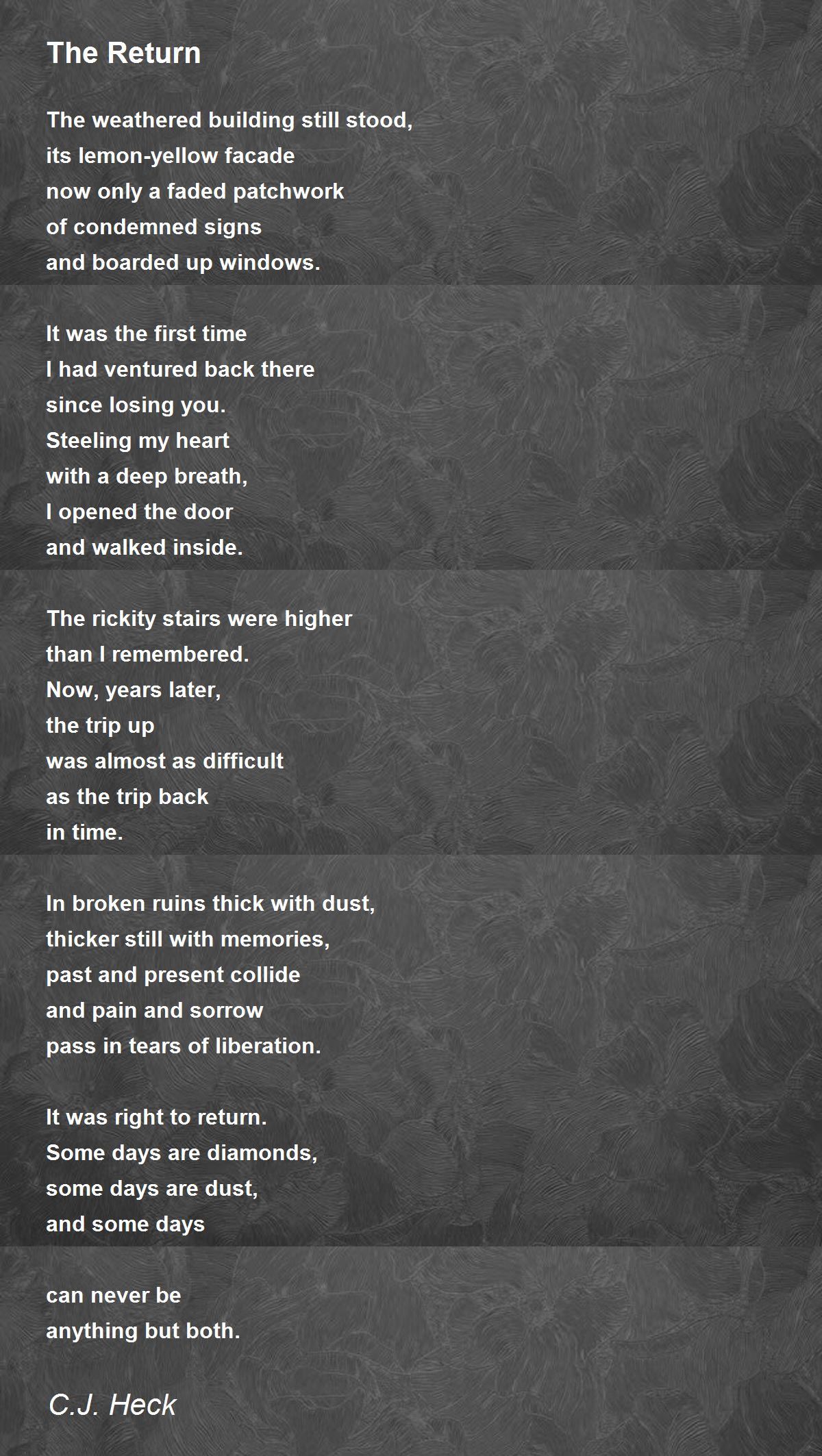 essay of poem of return