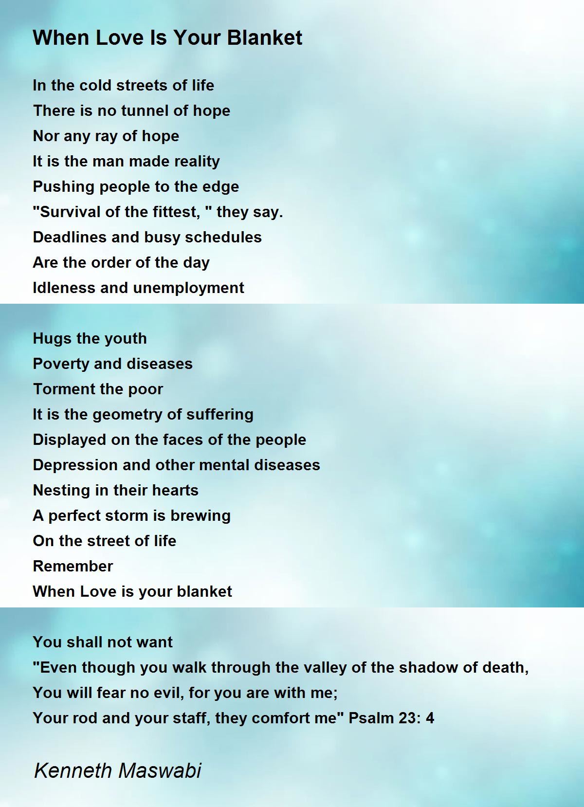 When Love Is Your Blanket When Love Is Your Blanket Poem by