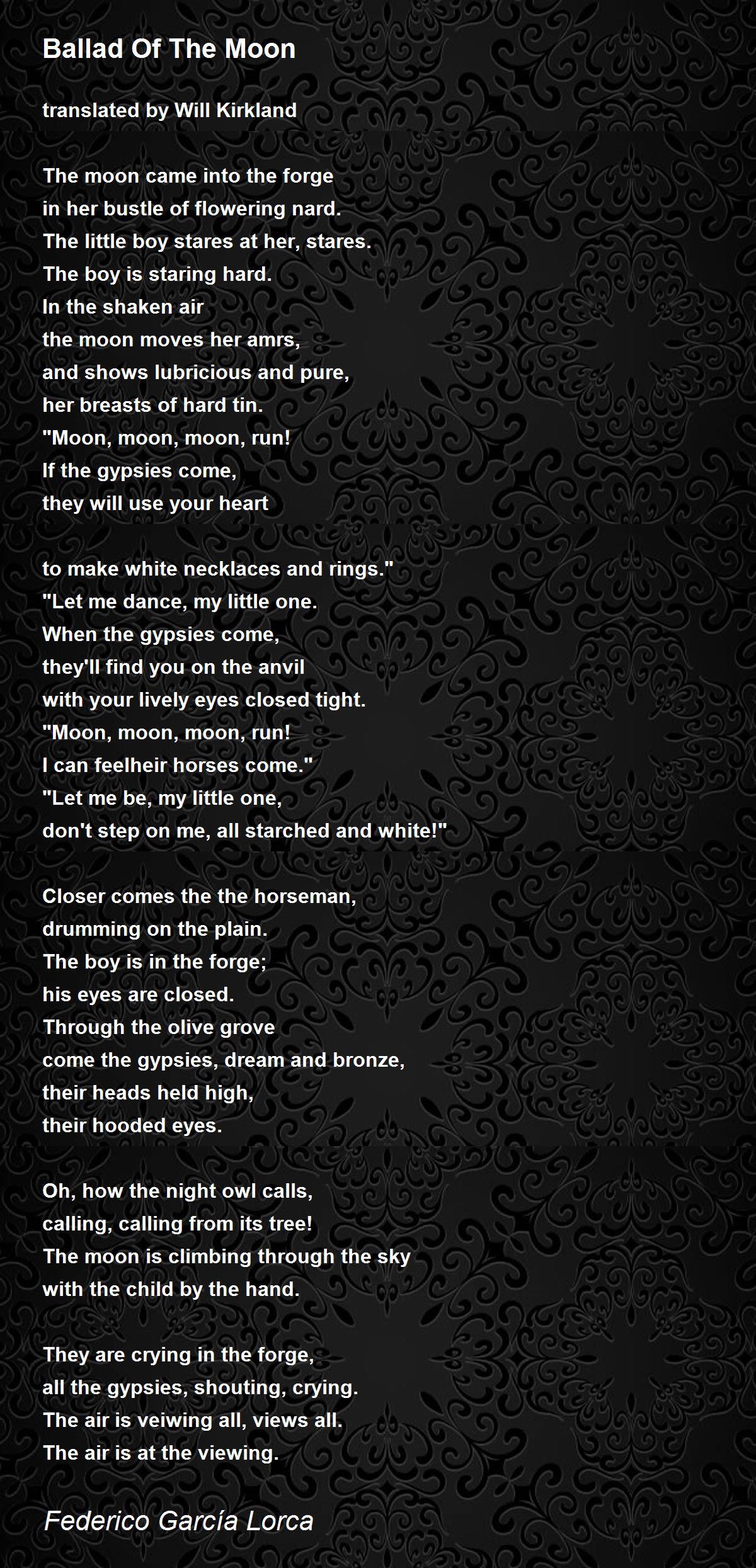 Ballad Of The Moon Poem by Federico García Lorca - Poem Hunter