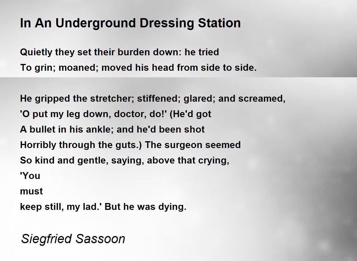 In An Underground Dressing Station In An Underground Dressing Station Poem by Siegfried Sassoon