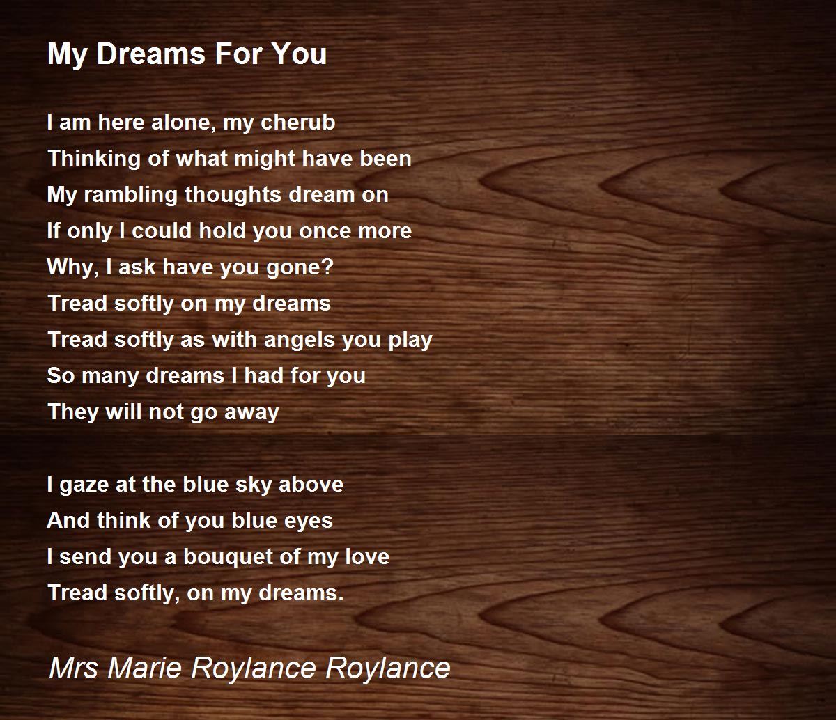 You Are My Dream Poem If You Can Dream BNXJCE