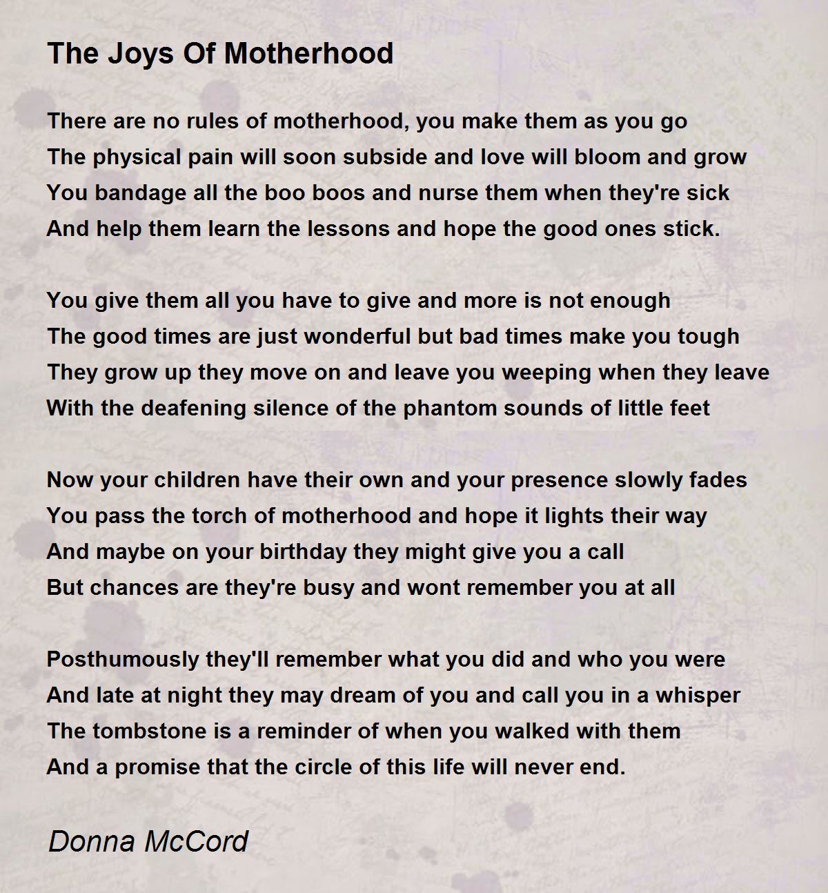 journey of motherhood poem