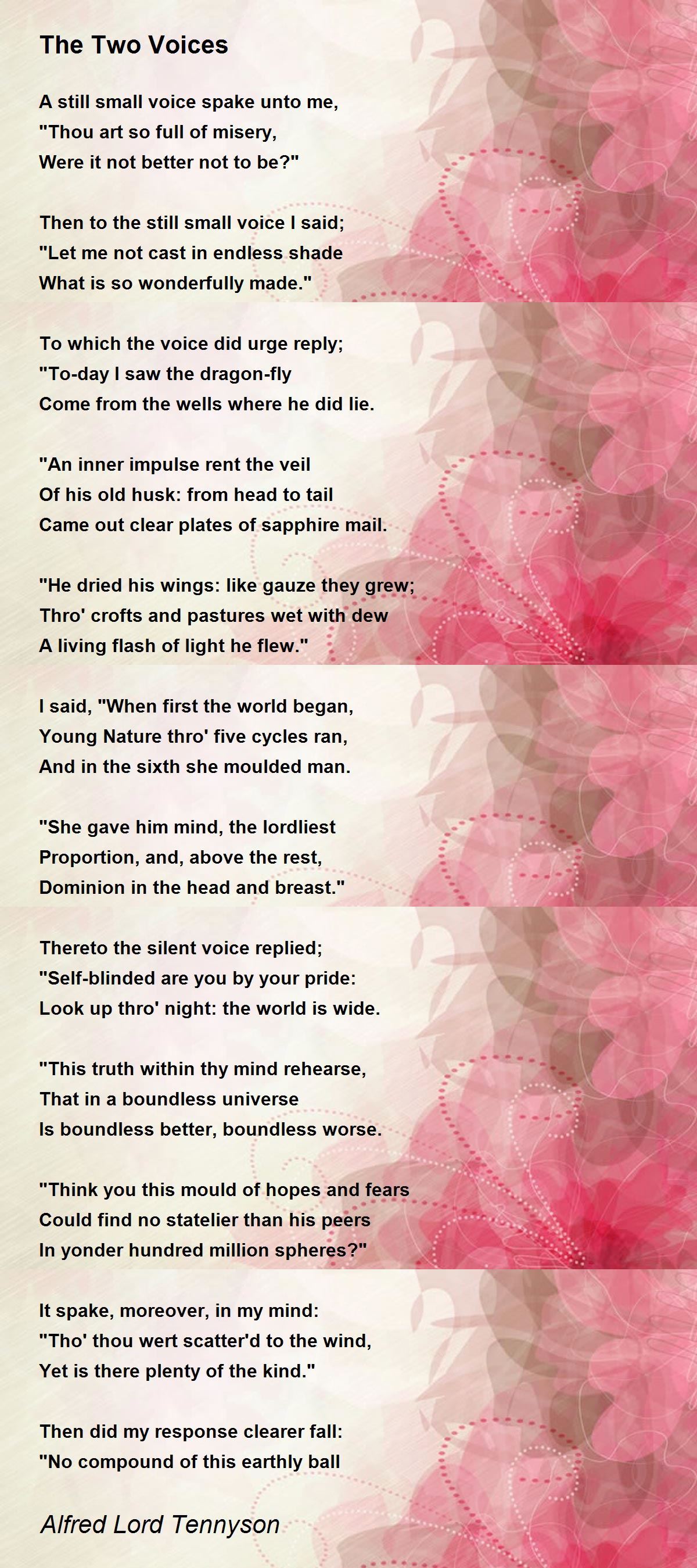 The Two Voices - The Two Voices Poem by Alfred Lord Tennyson