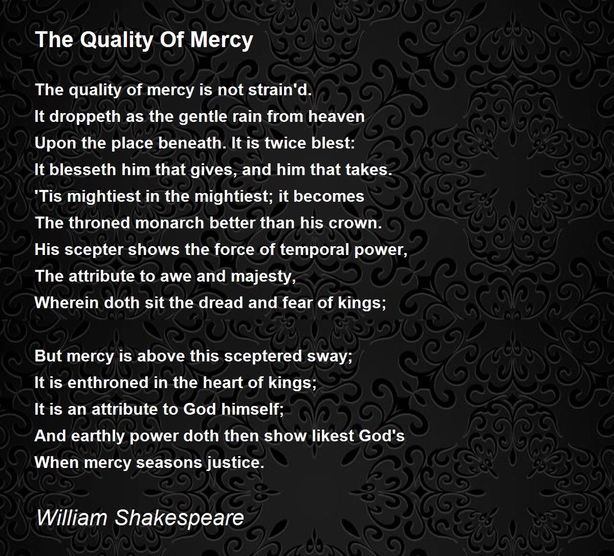 quality of mercy essay