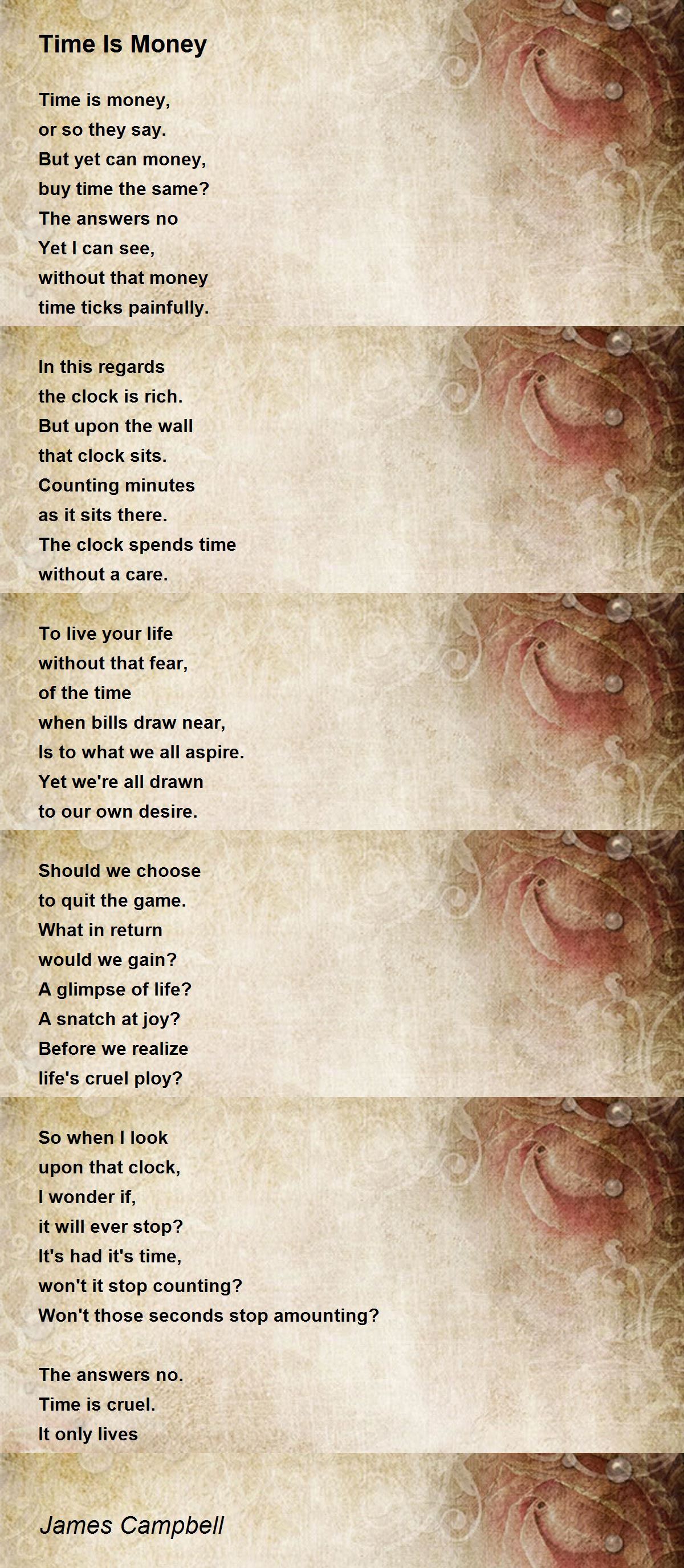Time Is Money by James Campbell - Time Is Money Poem