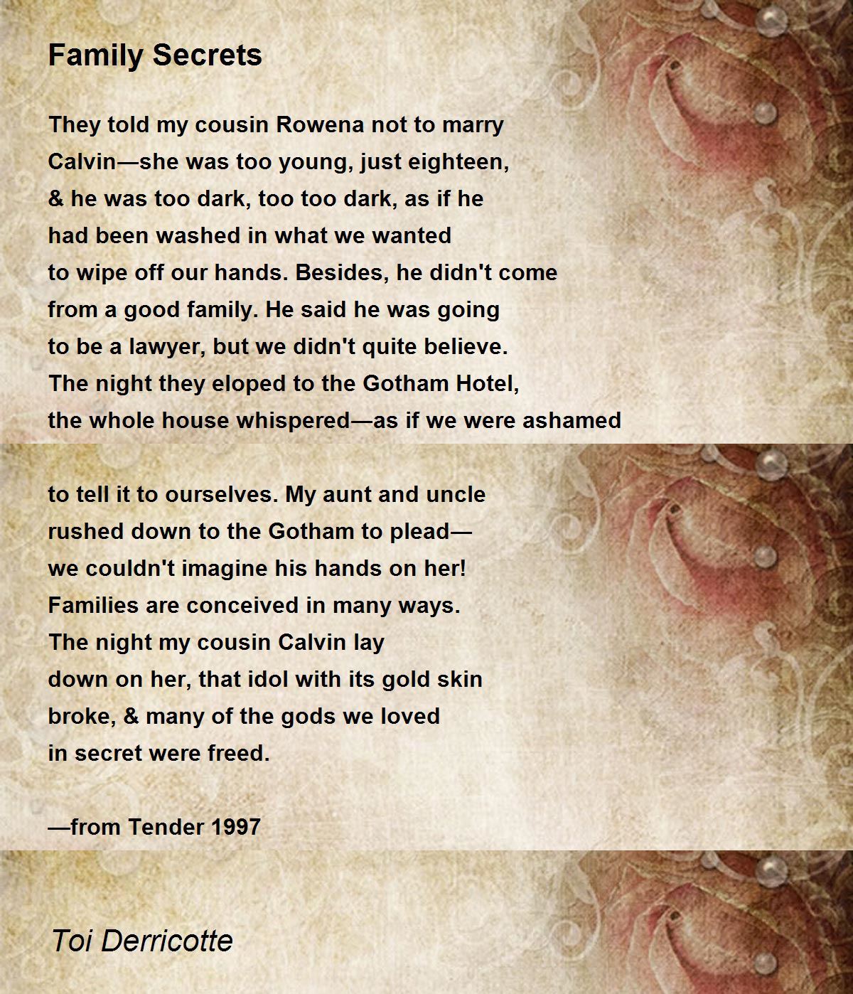 Family Secrets Poem by Toi Derricotte - Poem Hunter