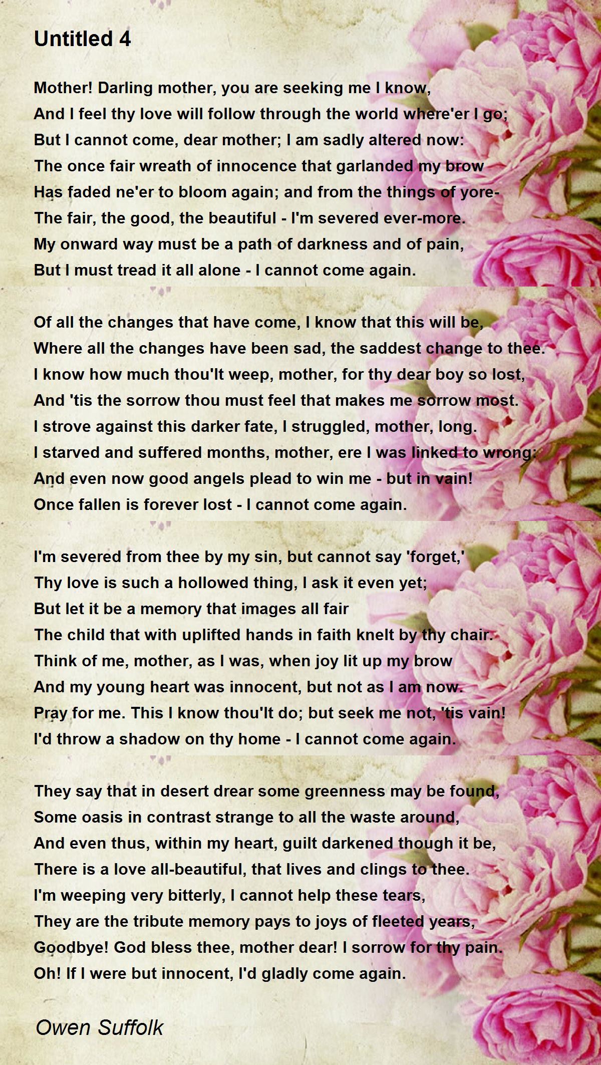 Untitled 4 - Untitled 4 Poem by Owen Suffolk