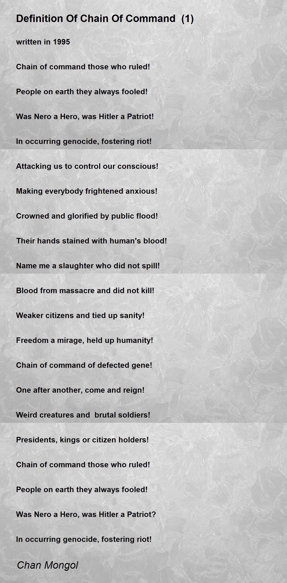 Definition Of Chain Of Command (1) Definition Of Chain Of Command (1