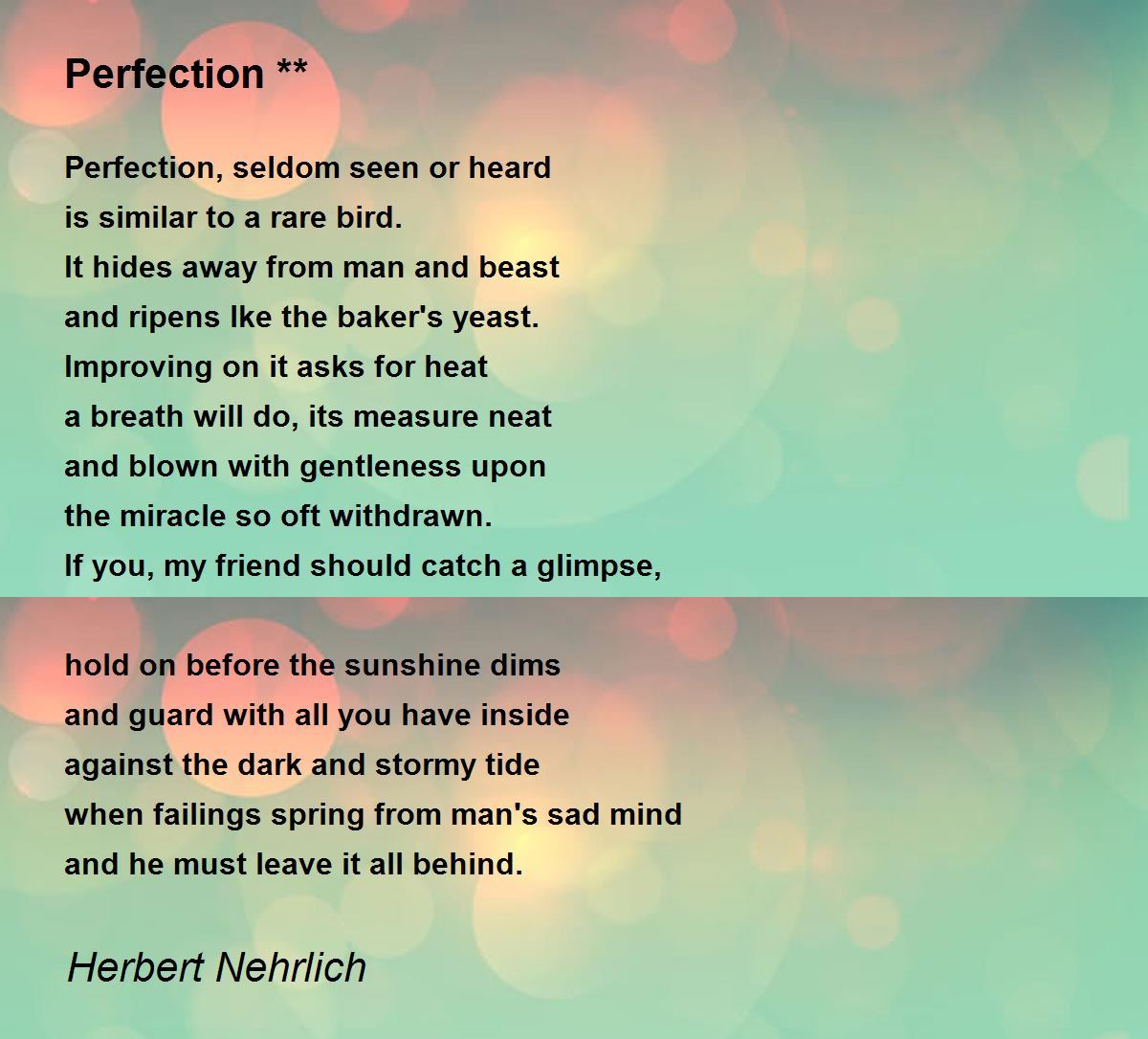 Perfection Poems - Poems For Perfection Poems - Poem Hunter