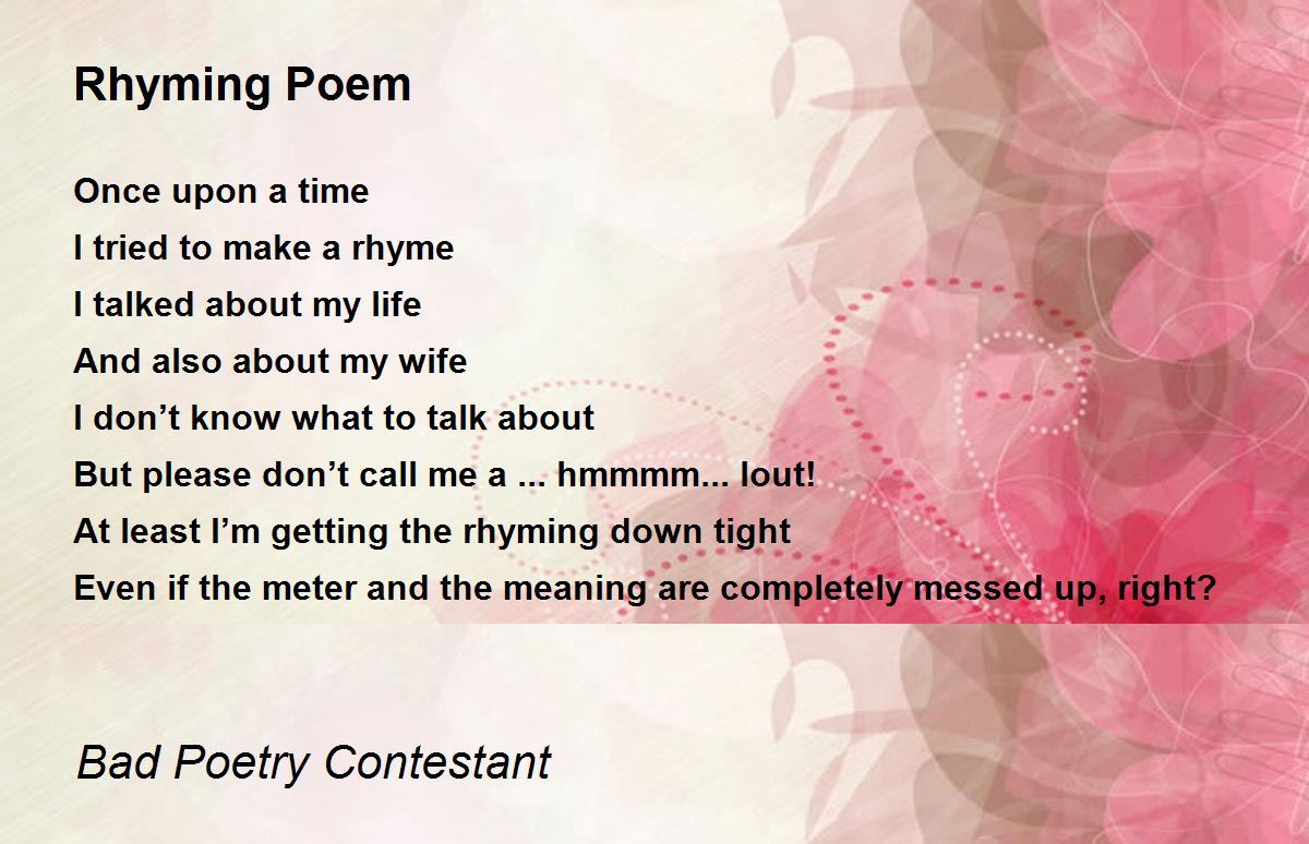 Sad rhyming poems