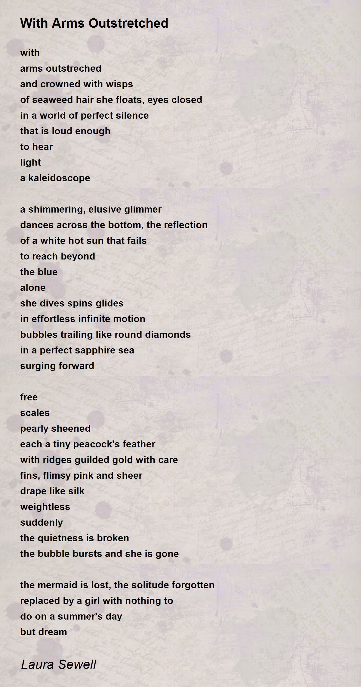 With Arms Outstretched With Arms Outstretched Poem by Laura Sewell