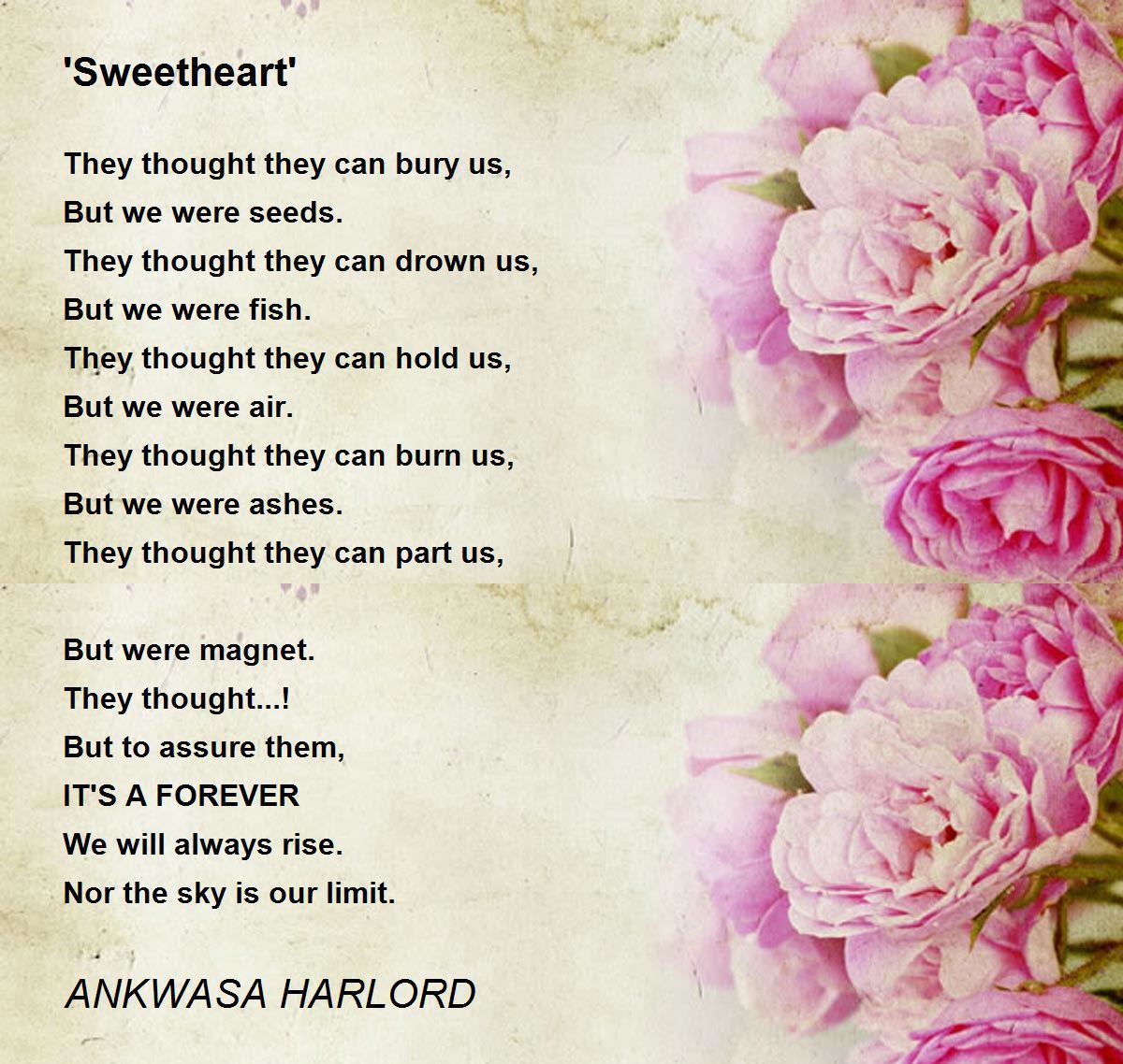 'Sweetheart' 'Sweetheart' Poem by ANKWASA HARLORD