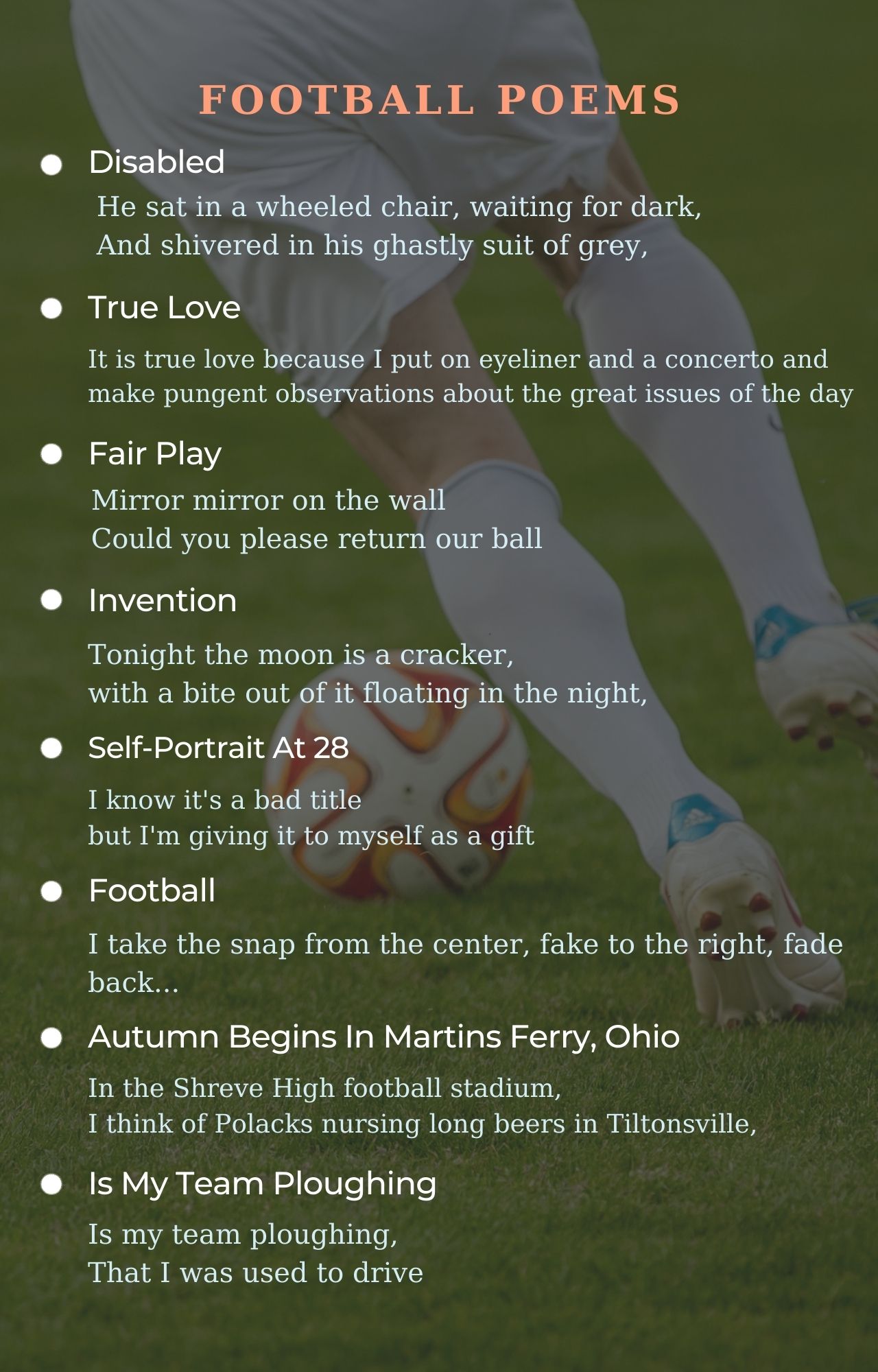 Football Poems Best For