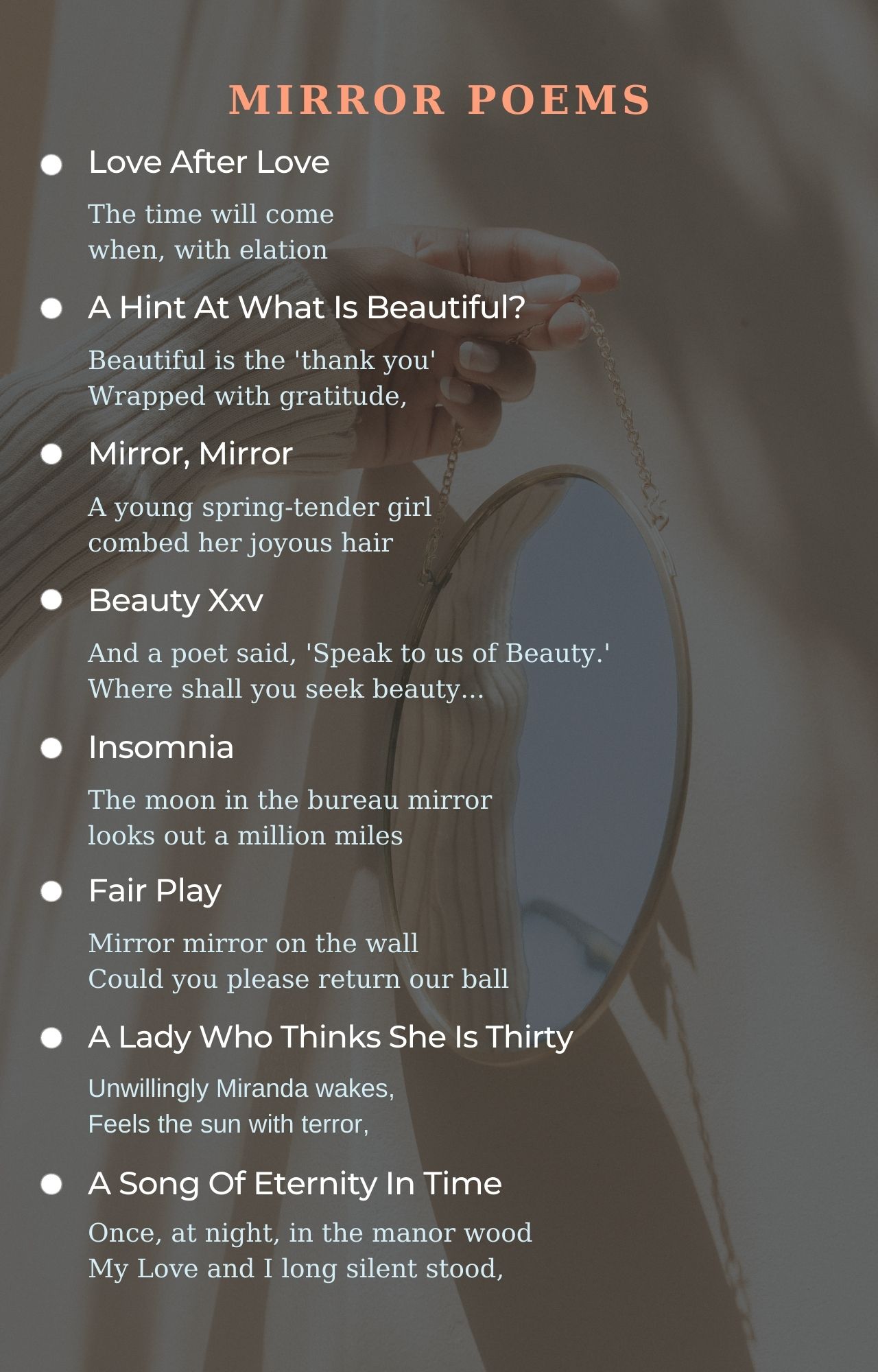 Mirror Poems - Best Poems For Mirror