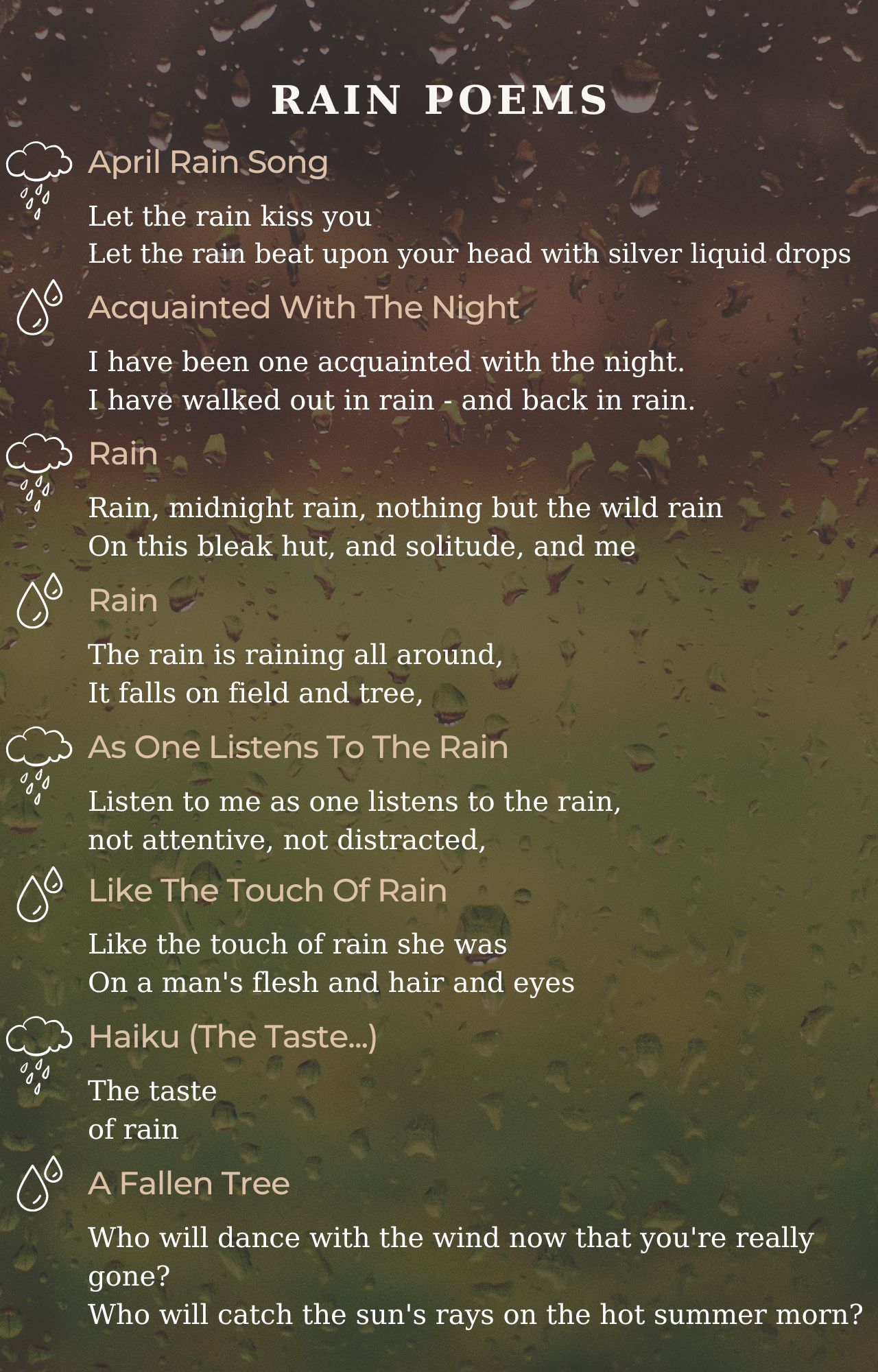 Rain Poems - Best Poems For Rain