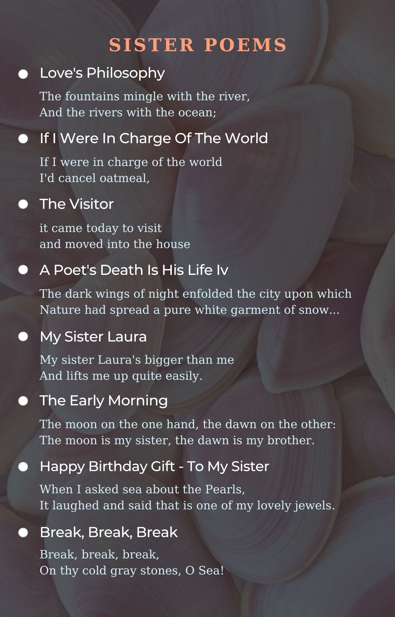 Sister Poems - Best Poems For Sister